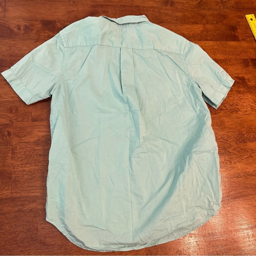Ralph Lauren light turquoise short sleeve button down size medium 10-12 - Picture 5 of 6